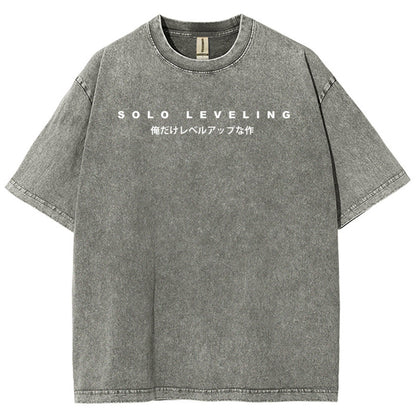 Solo-leveling Unisex Fit Polera Lavada 2503010752