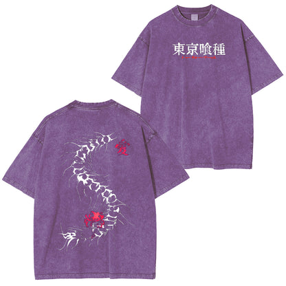 Centipede‑drawn power—dress in the transformation of Ken. Tokyo Ghoul Anime Polera Unisex Lavada