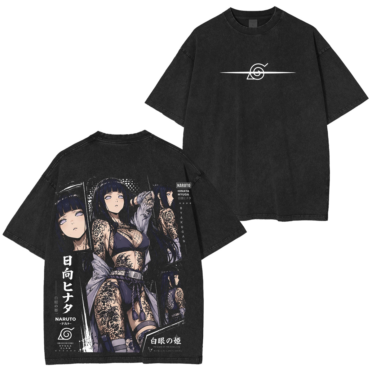 Naruto Hinata Vintage Polera Unisex Lavada