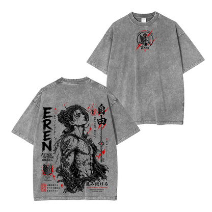 Attack On Titan Eren Jeager Polera Unisex Lavada