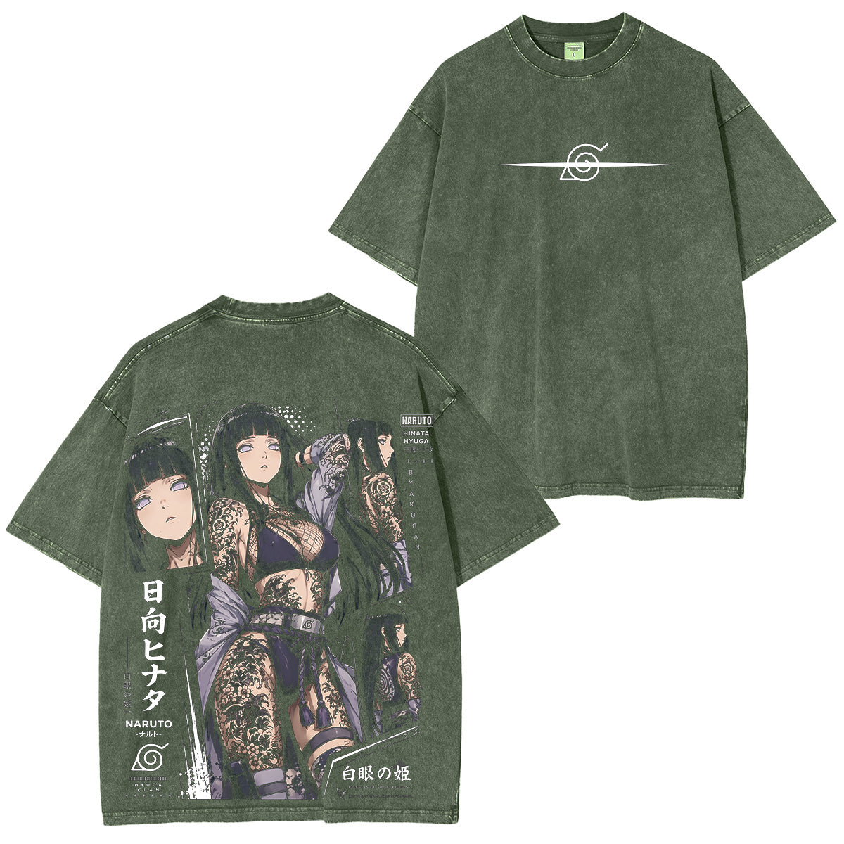 Naruto Hinata Vintage Polera Unisex Lavada