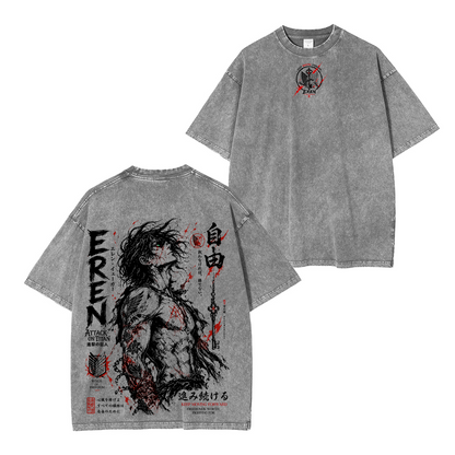 Attack On Titan Eren Jeager Polera Unisex Lavada