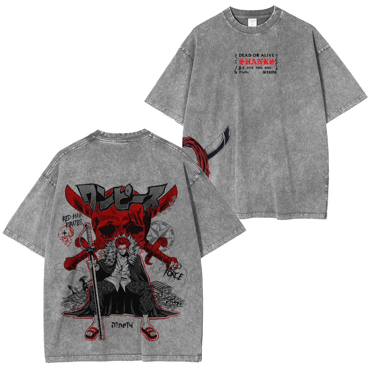 Akagami no Shanks - Kaos Anime Manga One Piece Vintage washed T-shirt/Crewneck/Hoodie