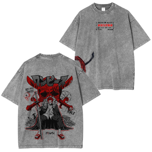 Akagami no Shanks - Kaos Anime Manga One Piece Vintage washed T-shirt/Crewneck/Hoodie