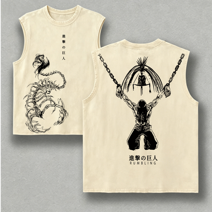 Attack on Titan Anime Oversize Unisex Polera/Tank Top