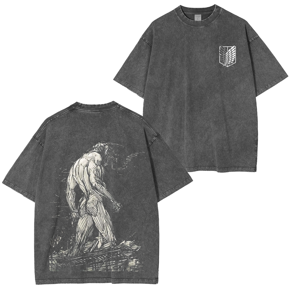 Attack On Titan Anime Washed T-shirt