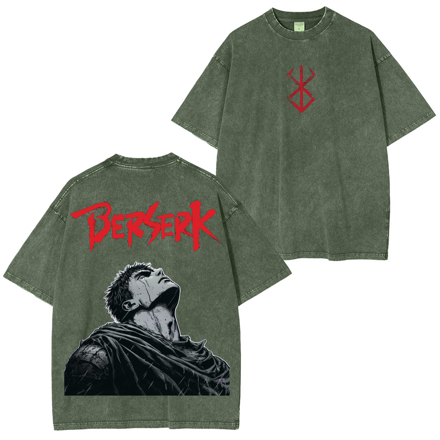 Guts Berserk Anime Polera Lavada