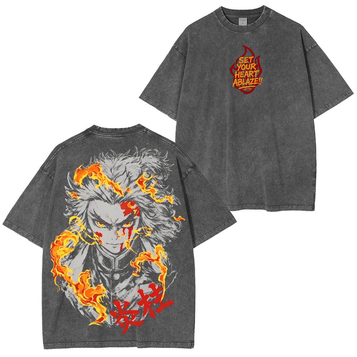 Kyojuro Rengoku Demon Slayer Polera Lavada