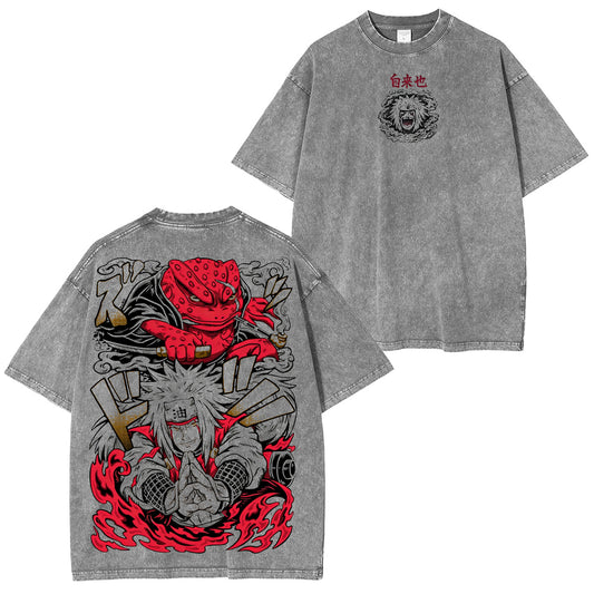 Jiraiya Naruto Anime Washed T-shirt/Crewneck/Hoodie