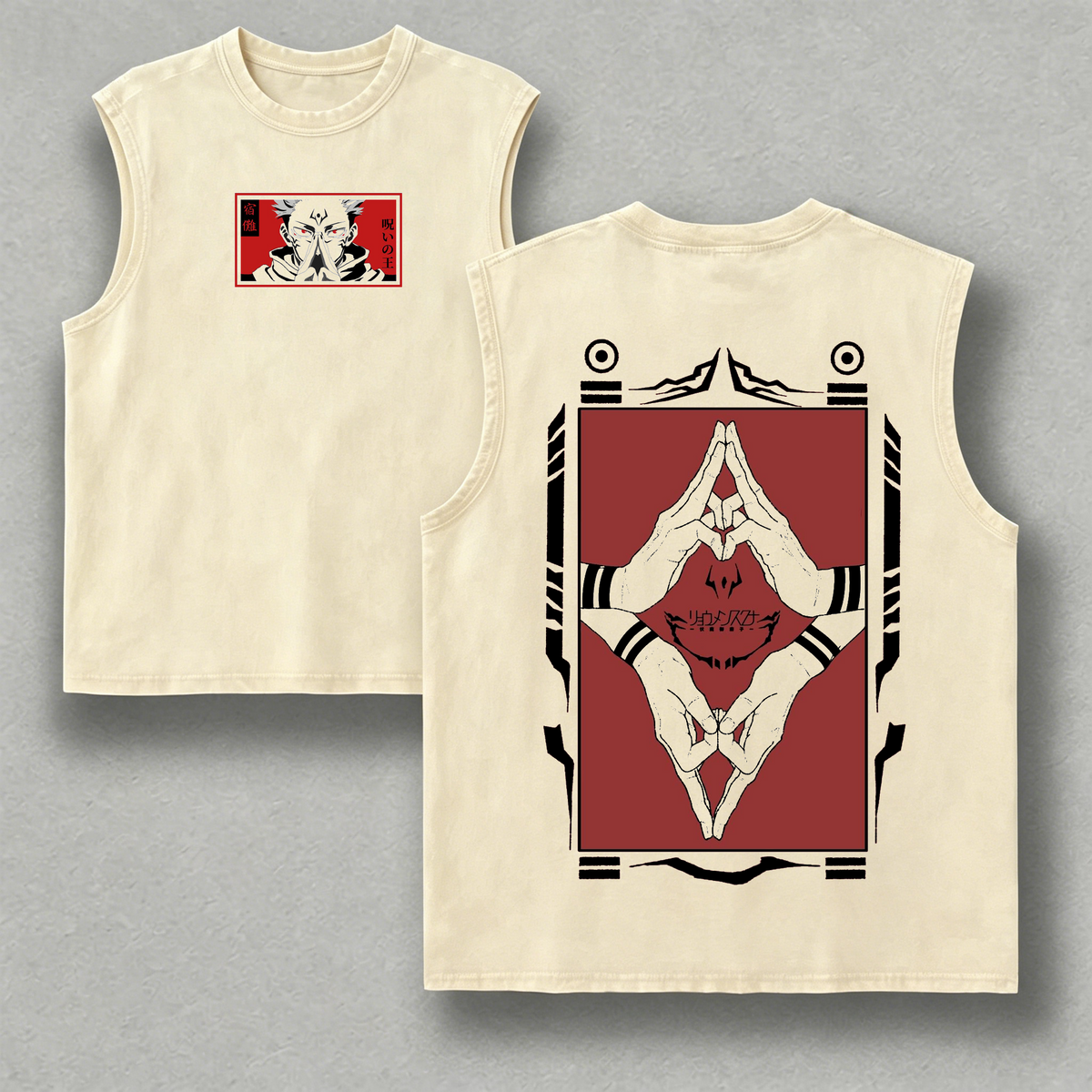 Sukuna Jujutsu Kaisen Anime Oversize Unisex Polera/Tank Top