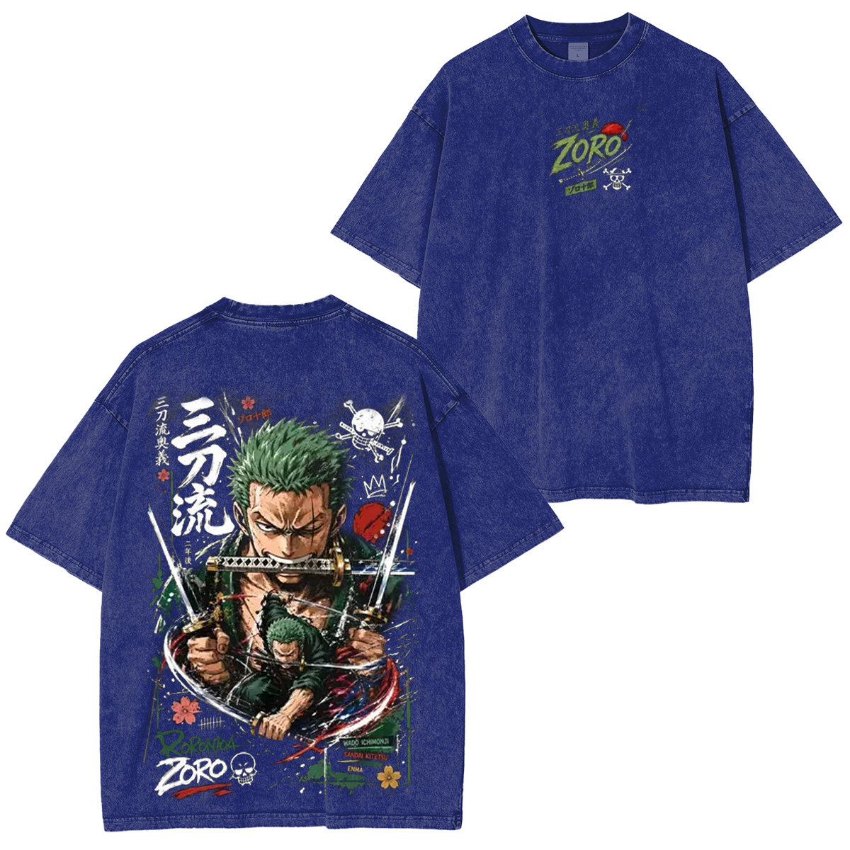 Zoro One Piece Anime Polera Lavada