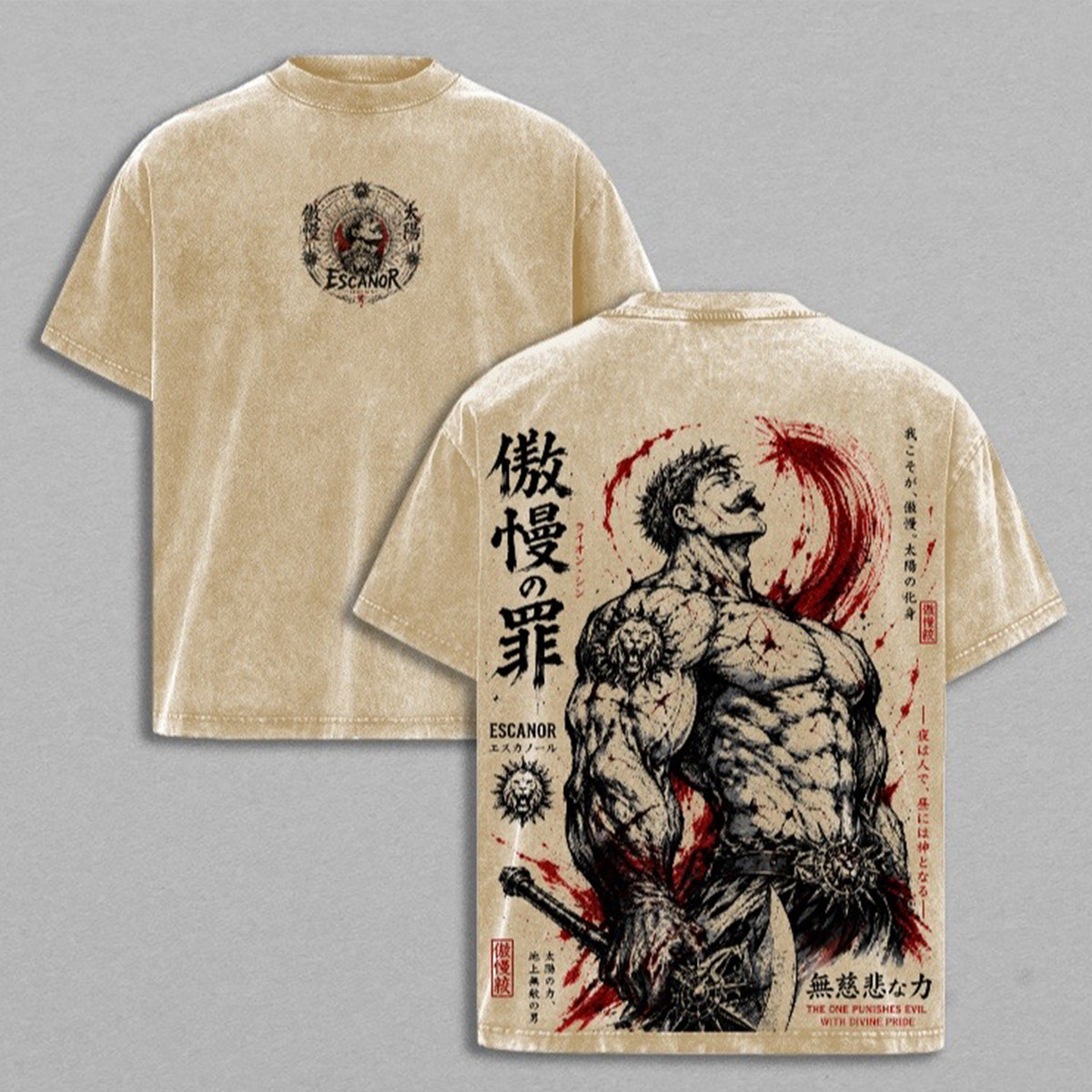 Escanor Polera Unisex Lavada