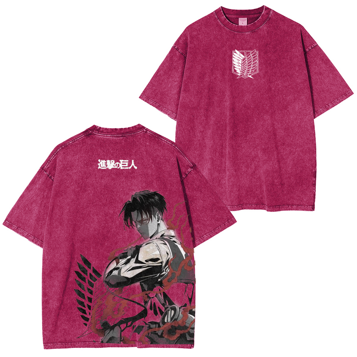 Levi Ackerman Vintage Washed Unisex Polera