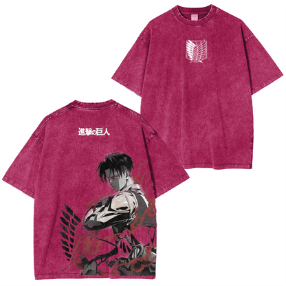 Levi Ackerman Vintage Washed Unisex Polera