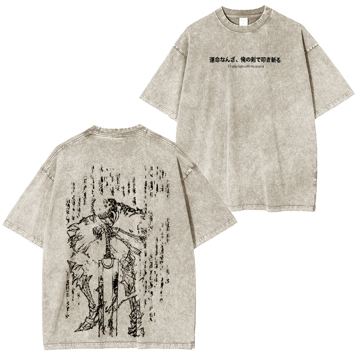 Berserk :Guts Polera Lavada Vintage