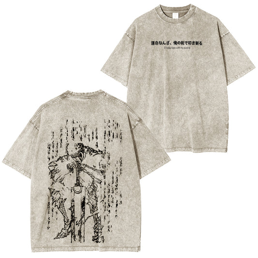 Berserk :Guts Polera Lavada Vintage