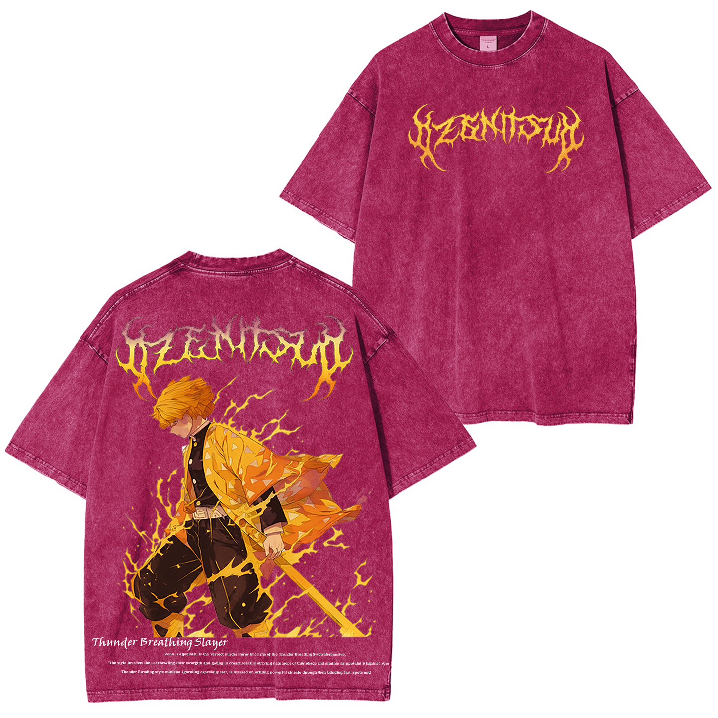 Anime Kyojuro Rengoku Demon Slayer Graphic Vintage T-Shirt