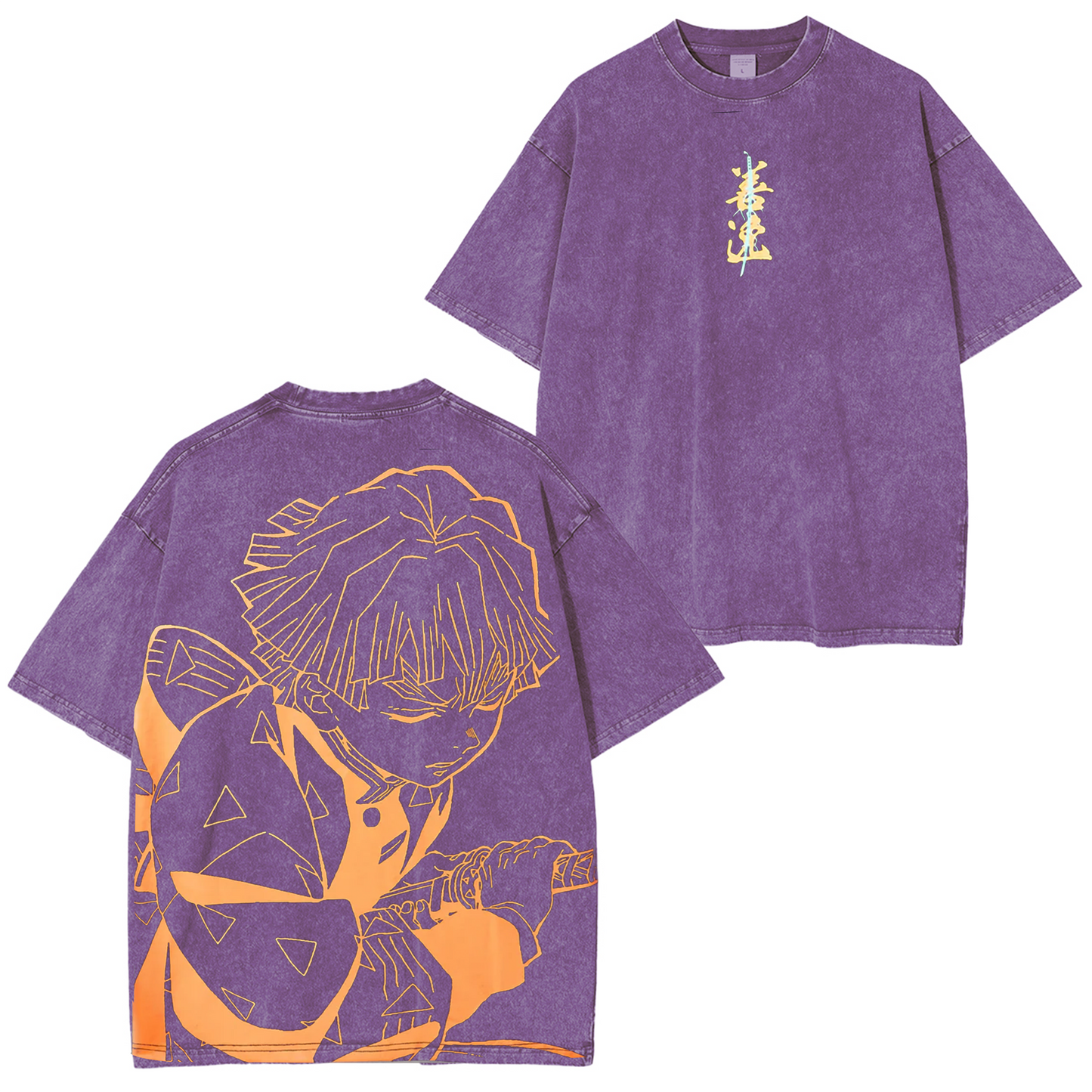 Fashion Anime Demon Slayer Cotton Washed T-shirts