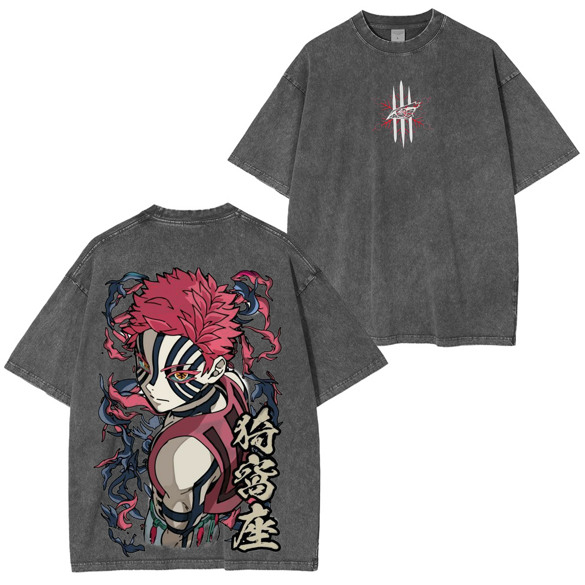 Akaza Demon Slayer Unisex Anime Polera