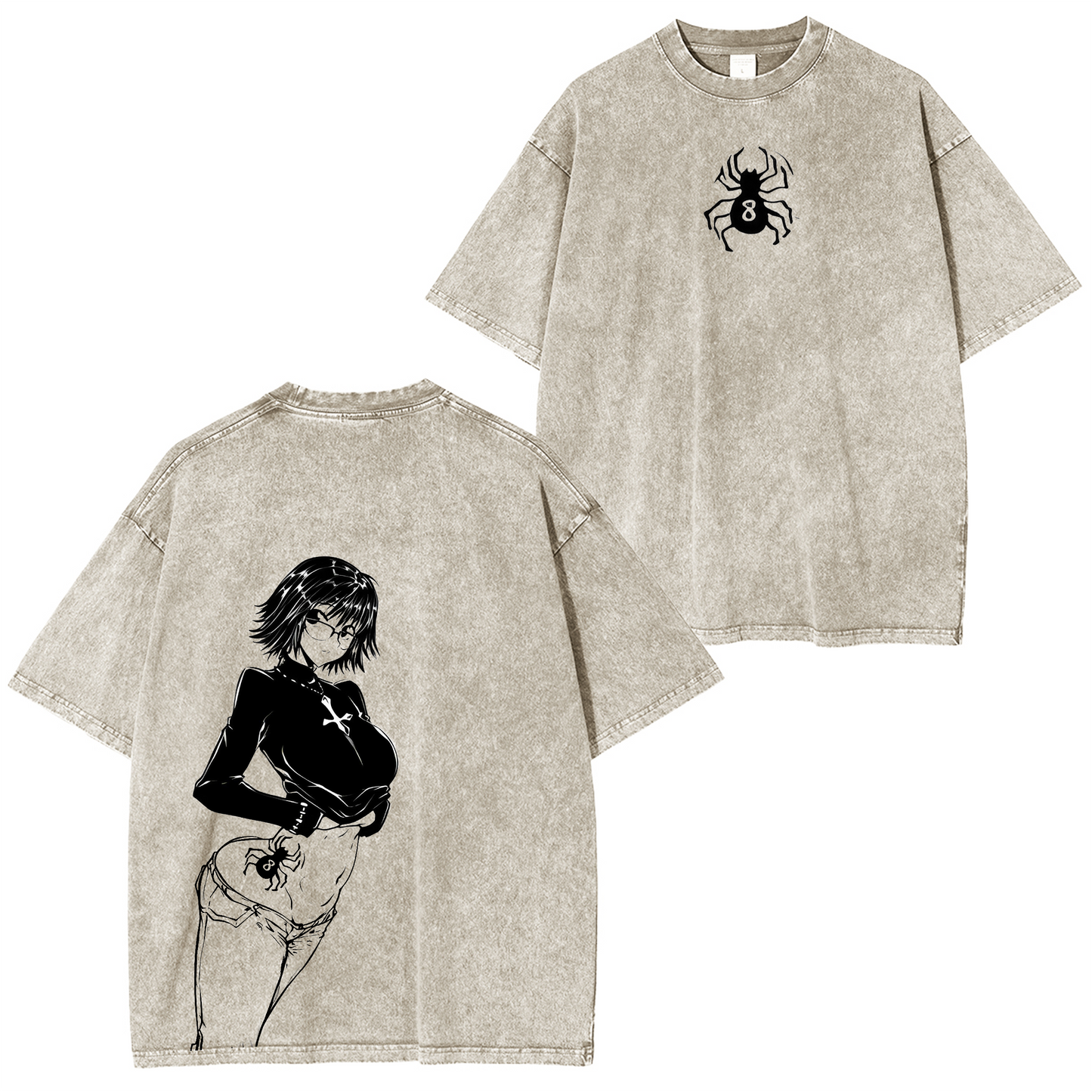 Machi Komachine-HunterXHunter Vintage Unisex Washed T-Shirt