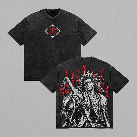 Kenpachi Zaraki Bleach Vintage Polera Unisex Lavada
