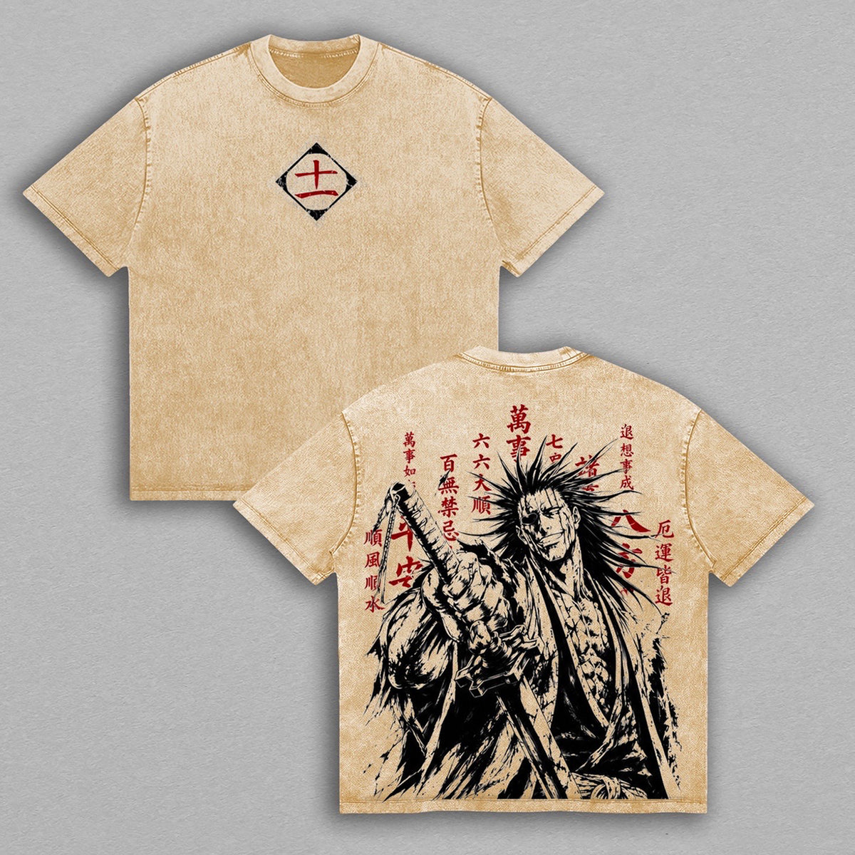 Kenpachi Zaraki Bleach Vintage Polera Unisex Lavada