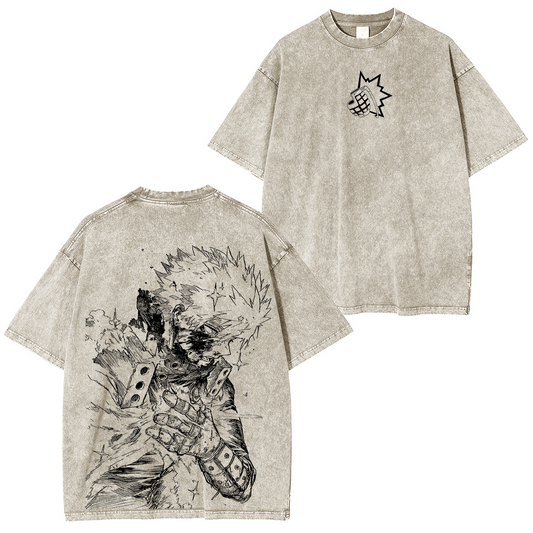 Katsuki Bakugo,My Hero Academia Anime Washed Unisex Polera
