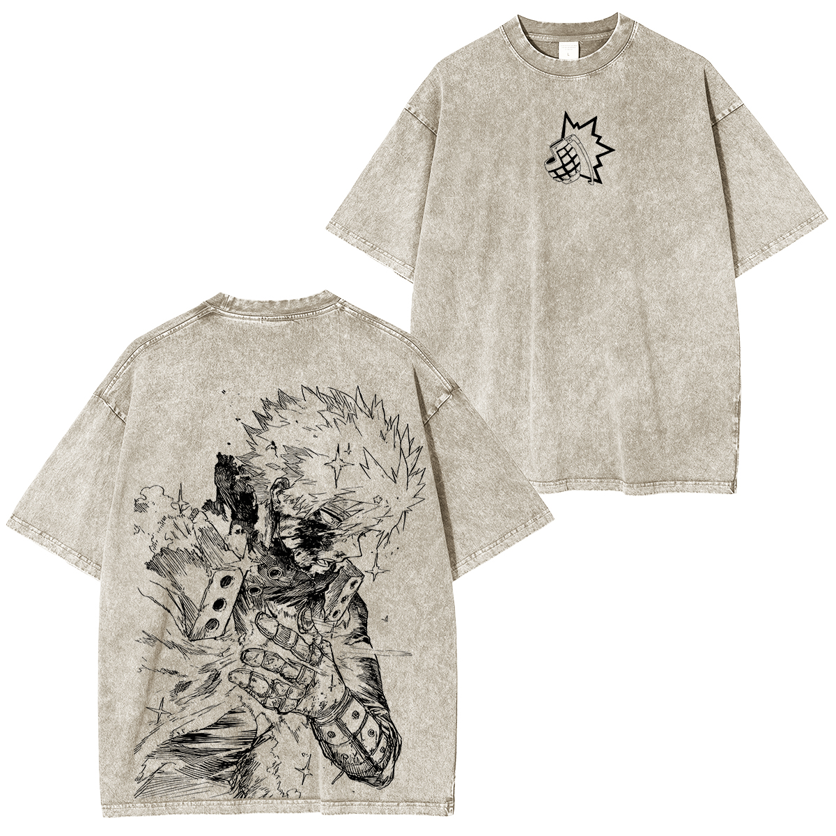 Katsuki Bakugo,My Hero Academia Anime Washed Unisex Polera