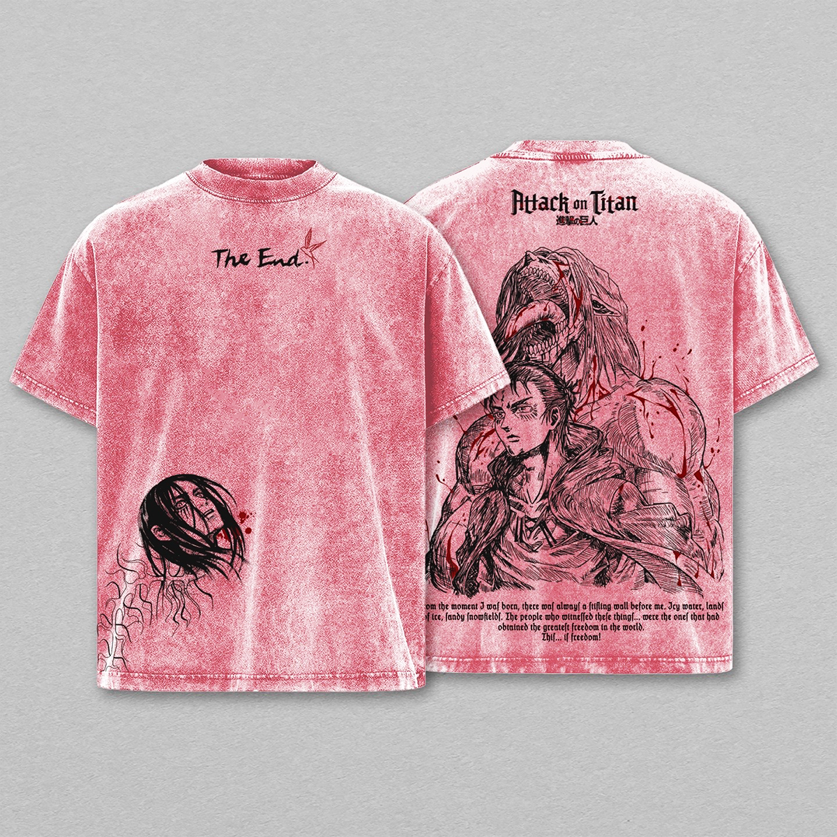 Eren Yeager Attack On Titan Washed T-shirt/Crewneck/Hoodie