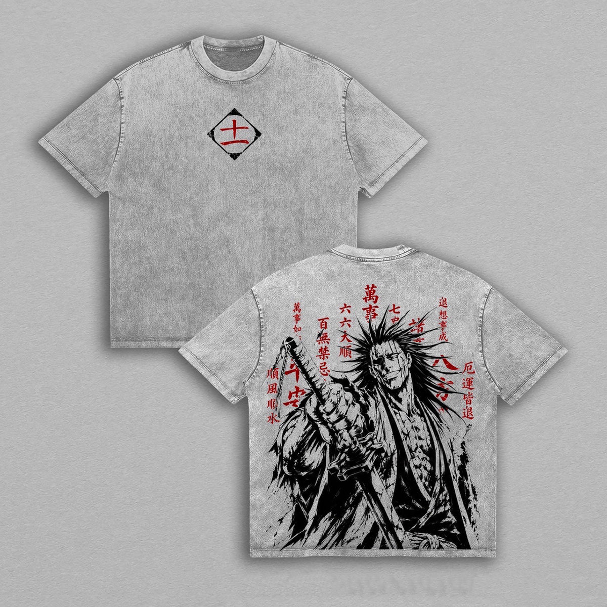 Kenpachi Zaraki Bleach Vintage Polera Unisex Lavada