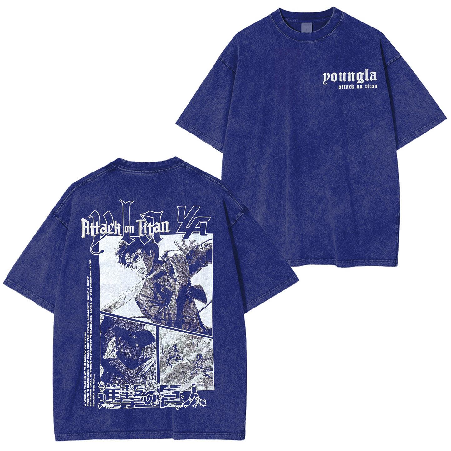 Eren Yeager,Attack on Titan Oversized Anime Washed T-shirt/Crewneck/Hoodie