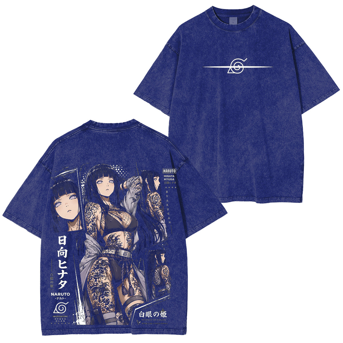 Naruto Hinata Vintage Polera Unisex Lavada
