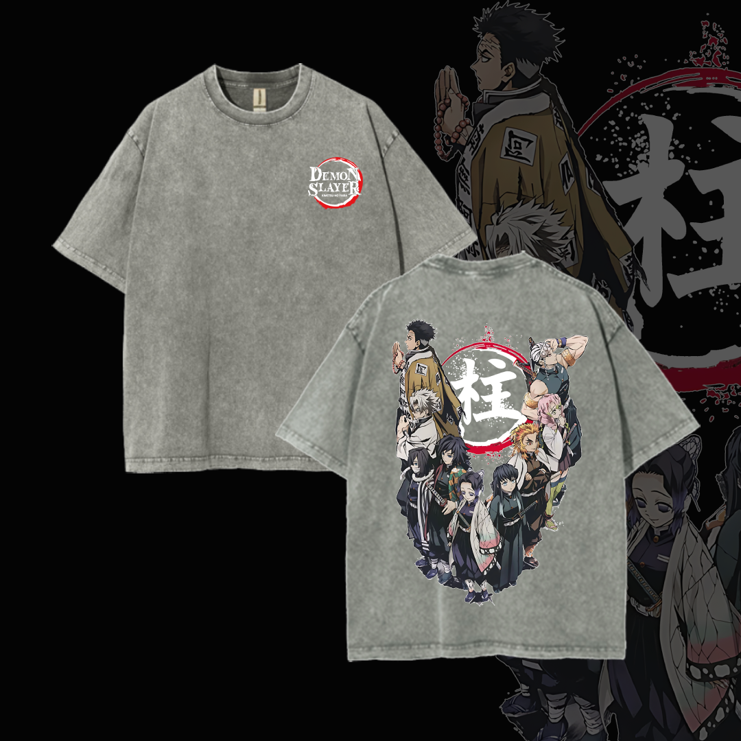 Hashira Demon Slayer Polera – Rengoku, Giyu, Tengen, Obanai, Gyomei, Mitsuri Oversize Lavada Vintage