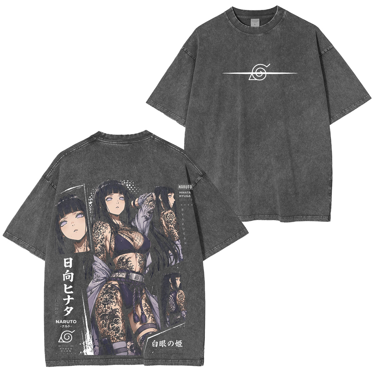 Naruto Hinata Vintage Polera Unisex Lavada