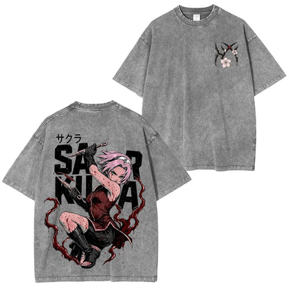 Naruto Sakura Haruno Anime Polera Lavada