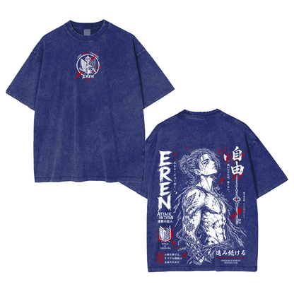 Attack On Titan Eren Jeager Polera Unisex Lavada