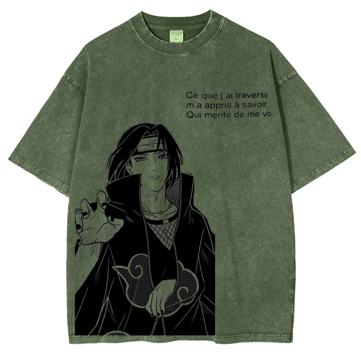 Naruto: Obito Itachi Uchiha Vintage Washed T-shirt/ Cotton T-shirt