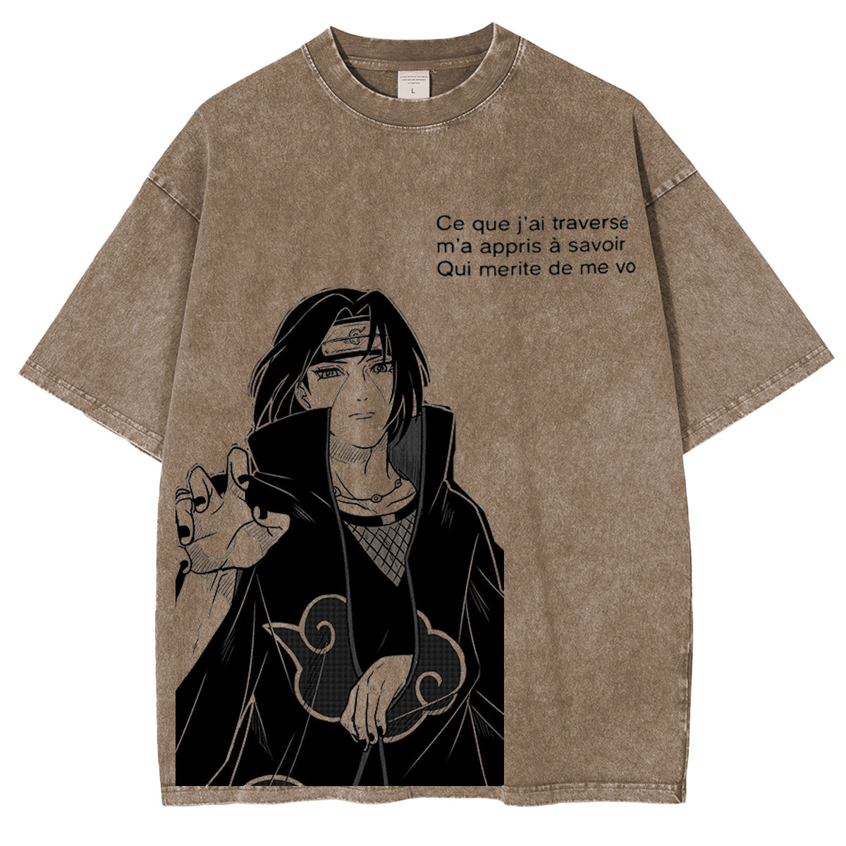 Naruto: Obito Itachi Uchiha Vintage Washed T-shirt/ Cotton T-shirt