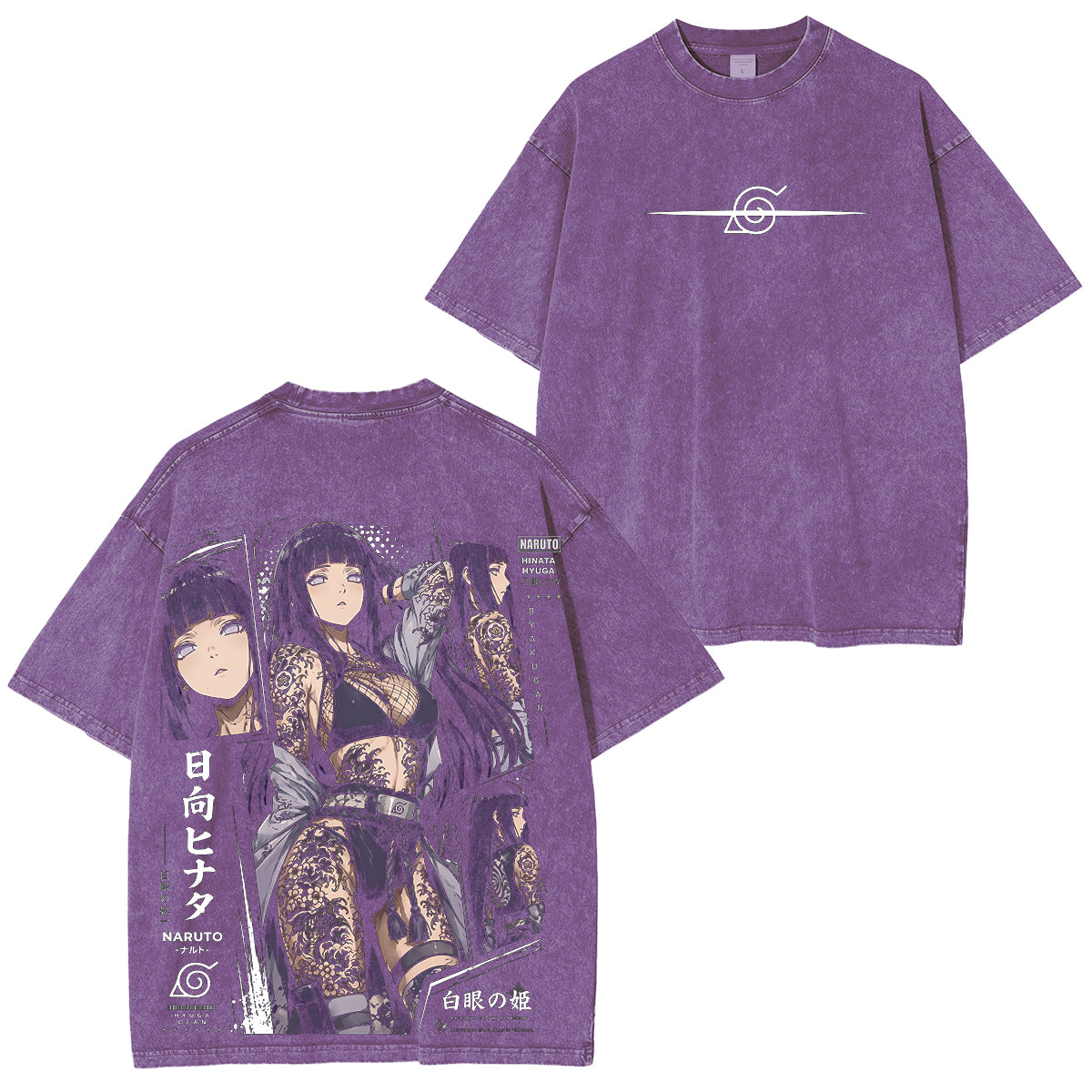 Naruto Hinata Vintage Polera Unisex Lavada