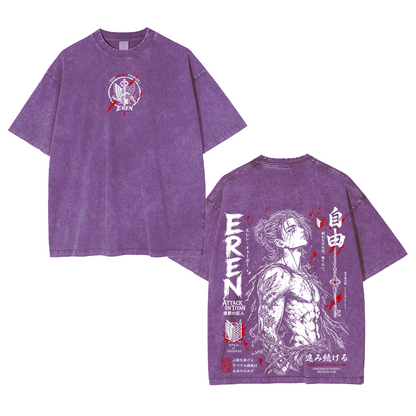 Attack On Titan Eren Jeager Polera Unisex Lavada
