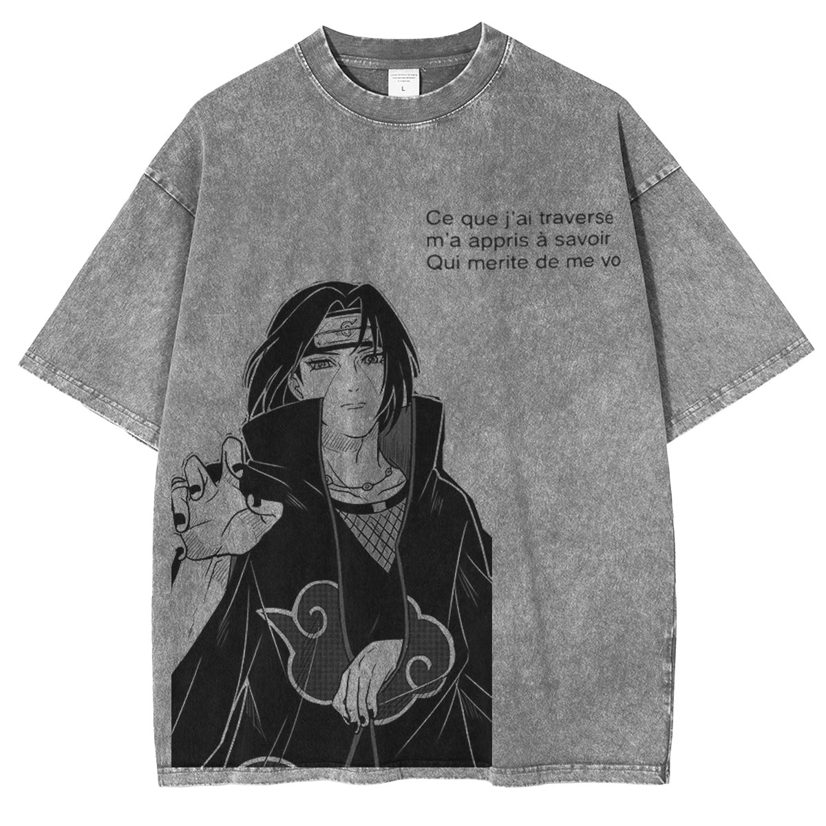 Naruto: Obito Itachi Uchiha Vintage Washed T-shirt/ Cotton T-shirt