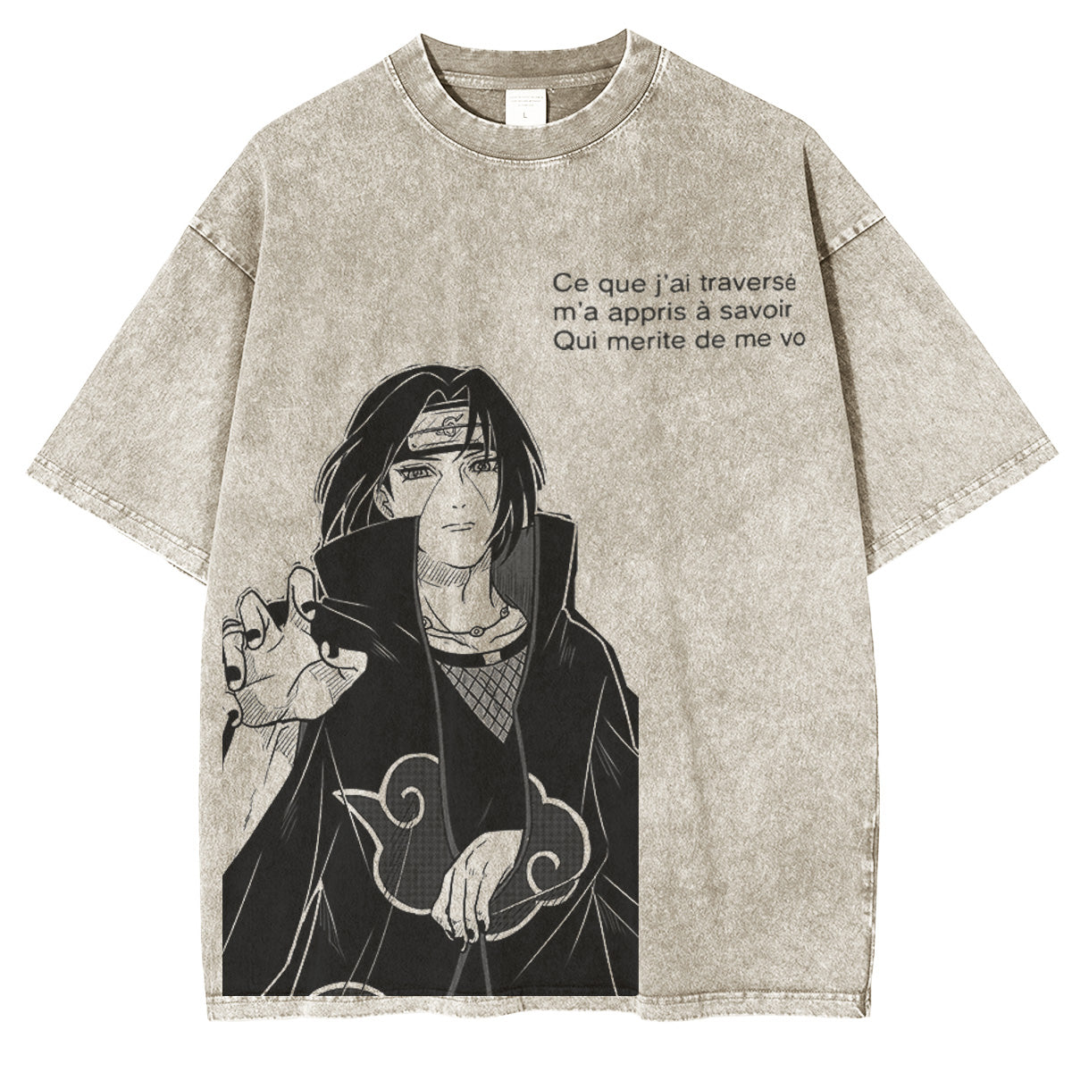 Naruto: Obito Itachi Uchiha Vintage Washed T-shirt/ Cotton T-shirt