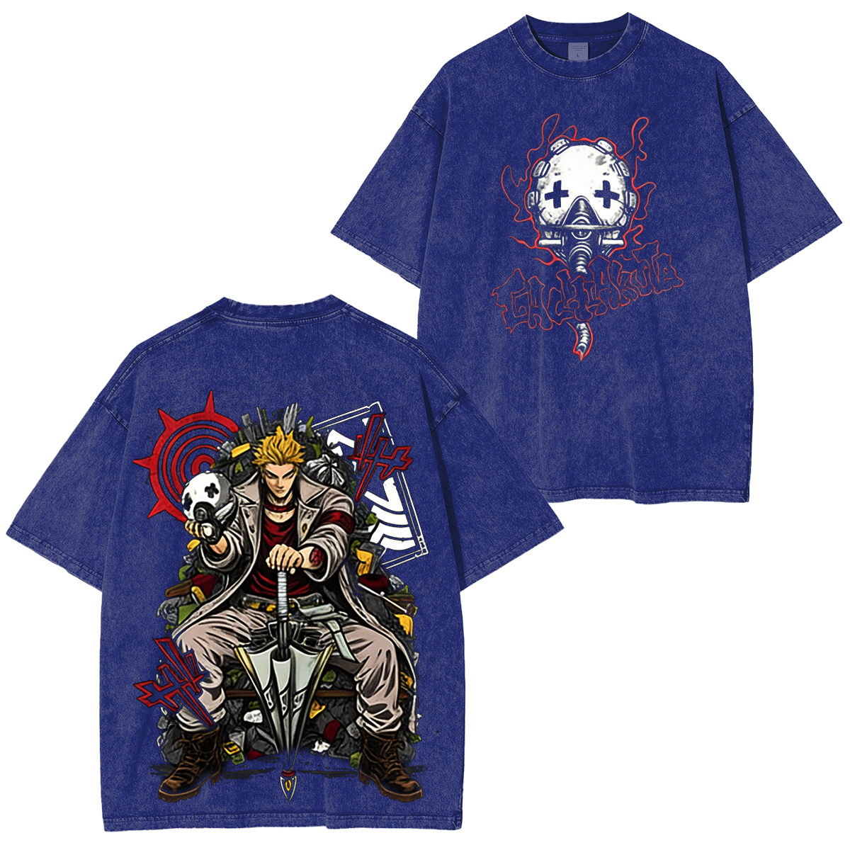 Zanka Enjin Rudo Print Gachiakuta Anime Washed T-shirt/Crewneck/Hoodie