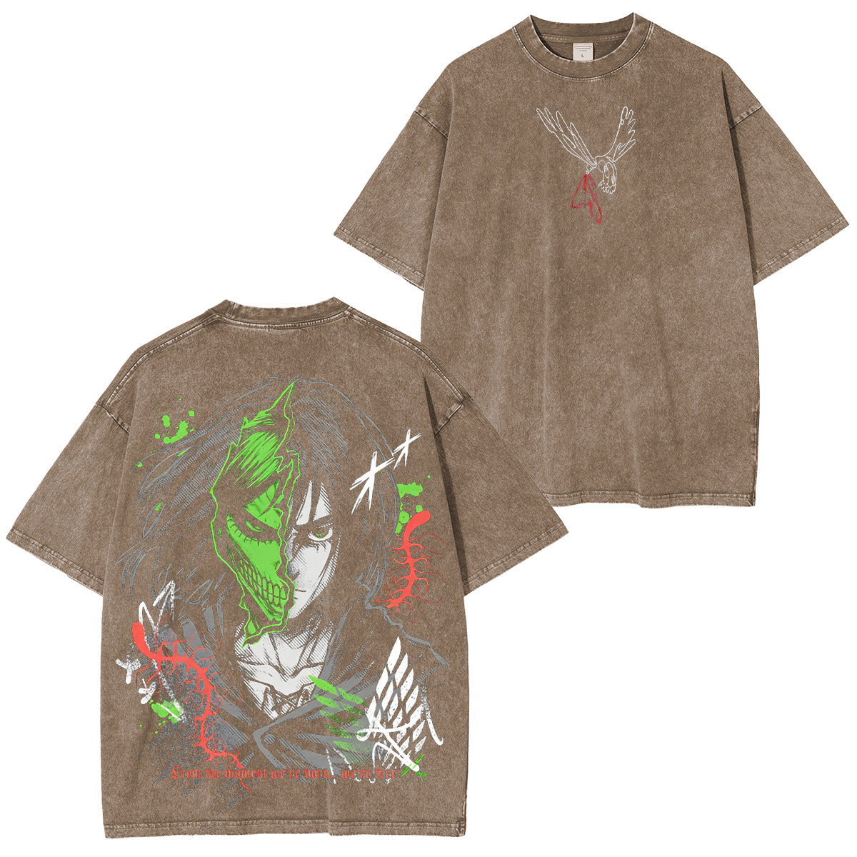 Eren Yeager Attack on Titan Washed T-shirt/Crewneck/Hoodie