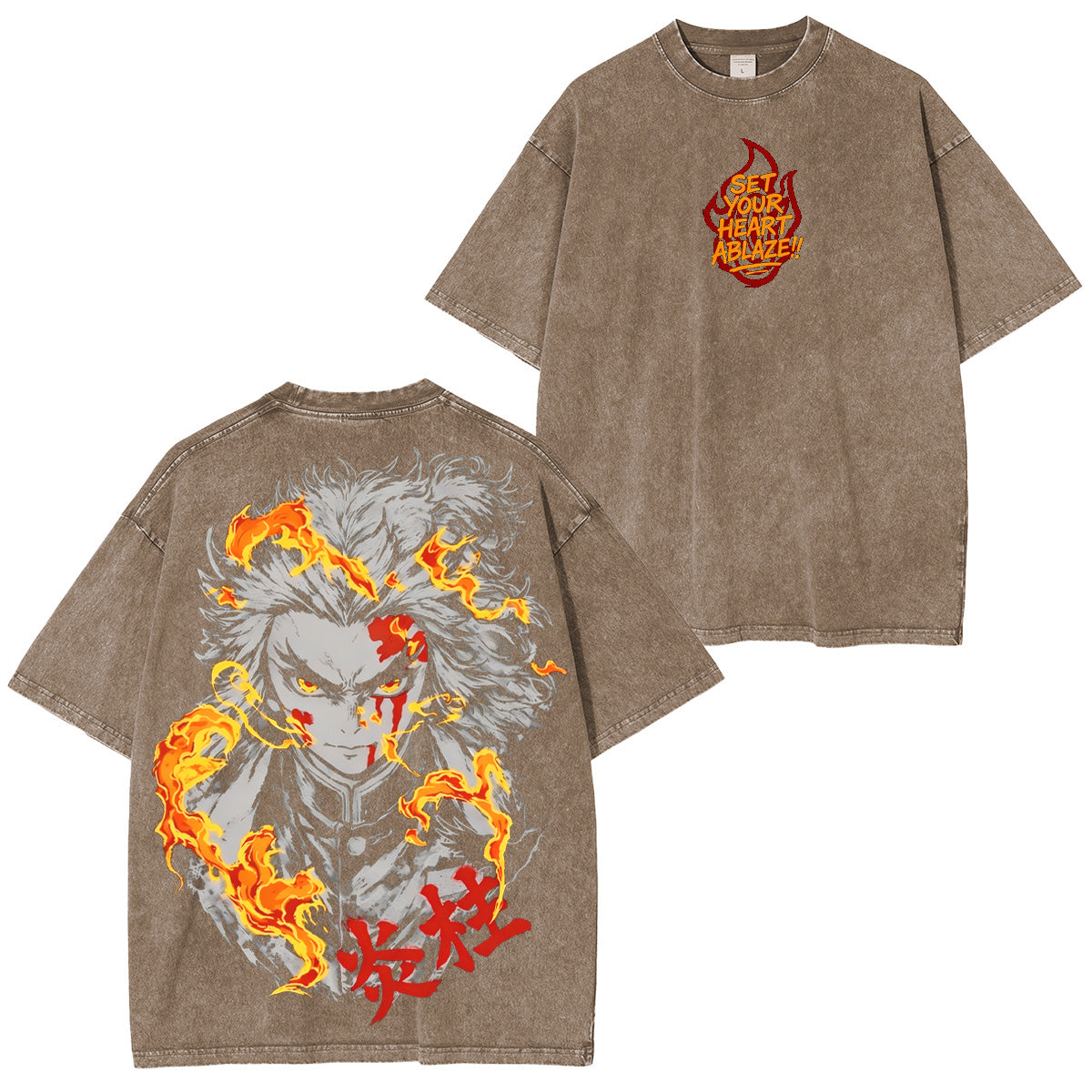 Kyojuro Rengoku Demon Slayer Polera Lavada