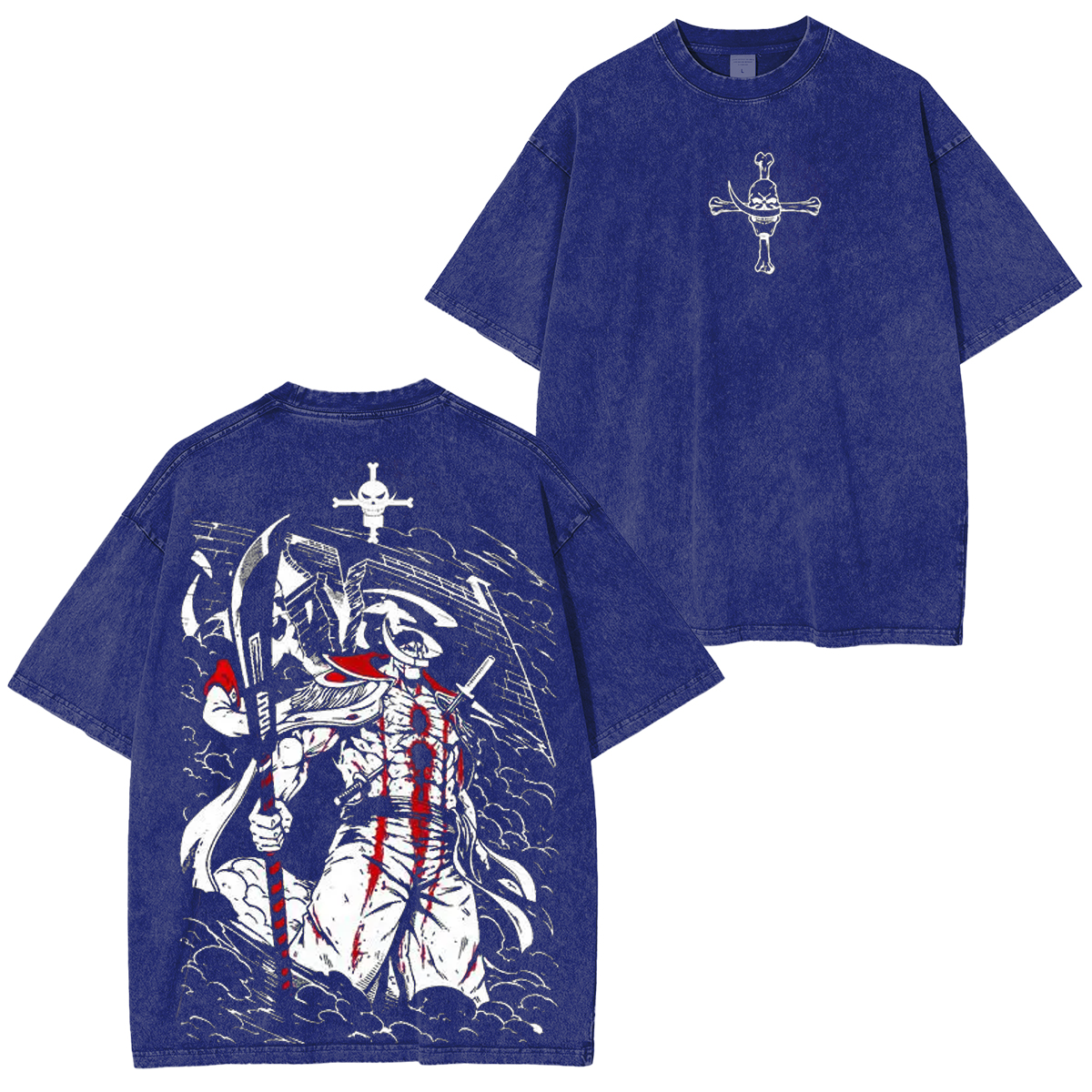 One Piece Whitebeard Retro Vintage Unisex Washed T-shirt