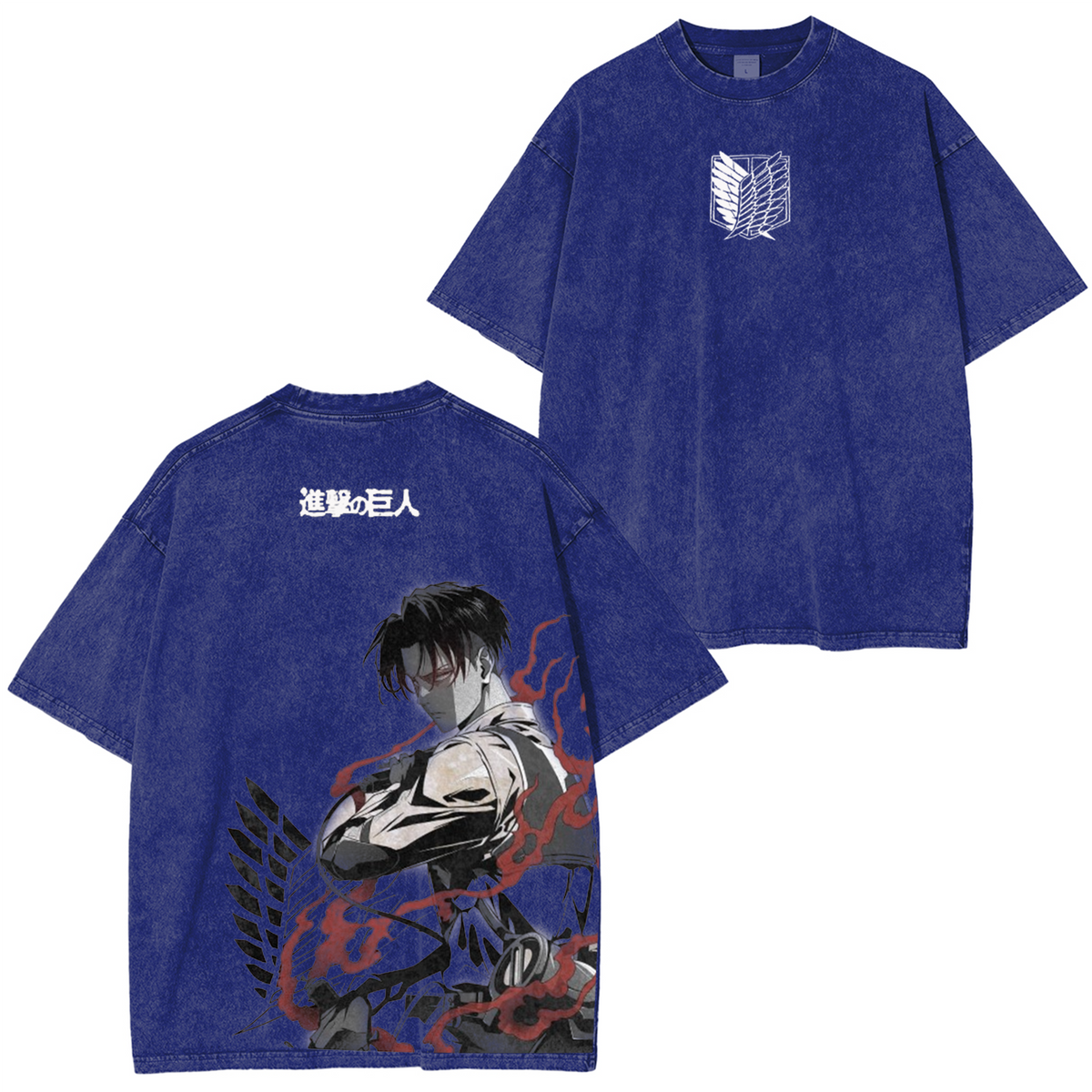 Levi Ackerman Vintage Washed Unisex Polera