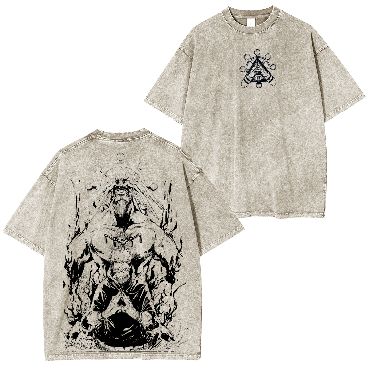 Sukuna & Mahoraga Vintage Washed Unisex Polera