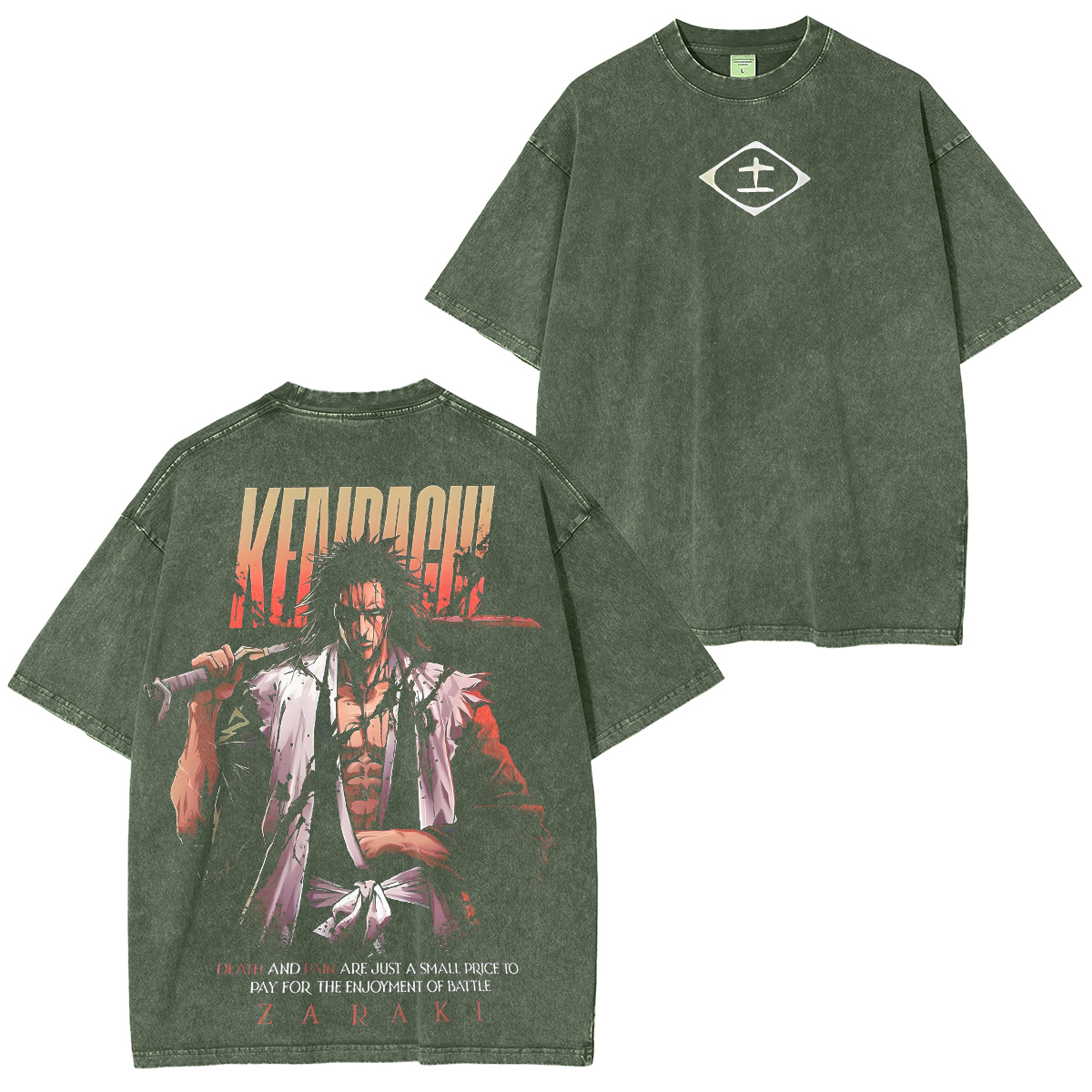 Kenpachi Zaraki-Bleach Anime Polera Unisex Lavada