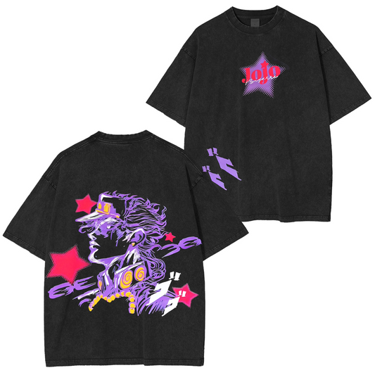 Joestar JoJo’s Bizarre Adventure Double Printed Vintage Oversized Washed T-Shirt/Crewneck/Hoodie